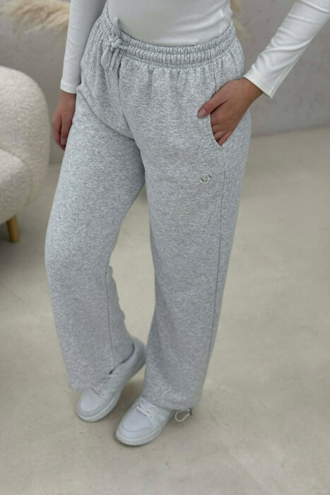 ONE COLOR SIMPLE WOMAN SWEATPANTS LIGHT GREY/GZ - 2