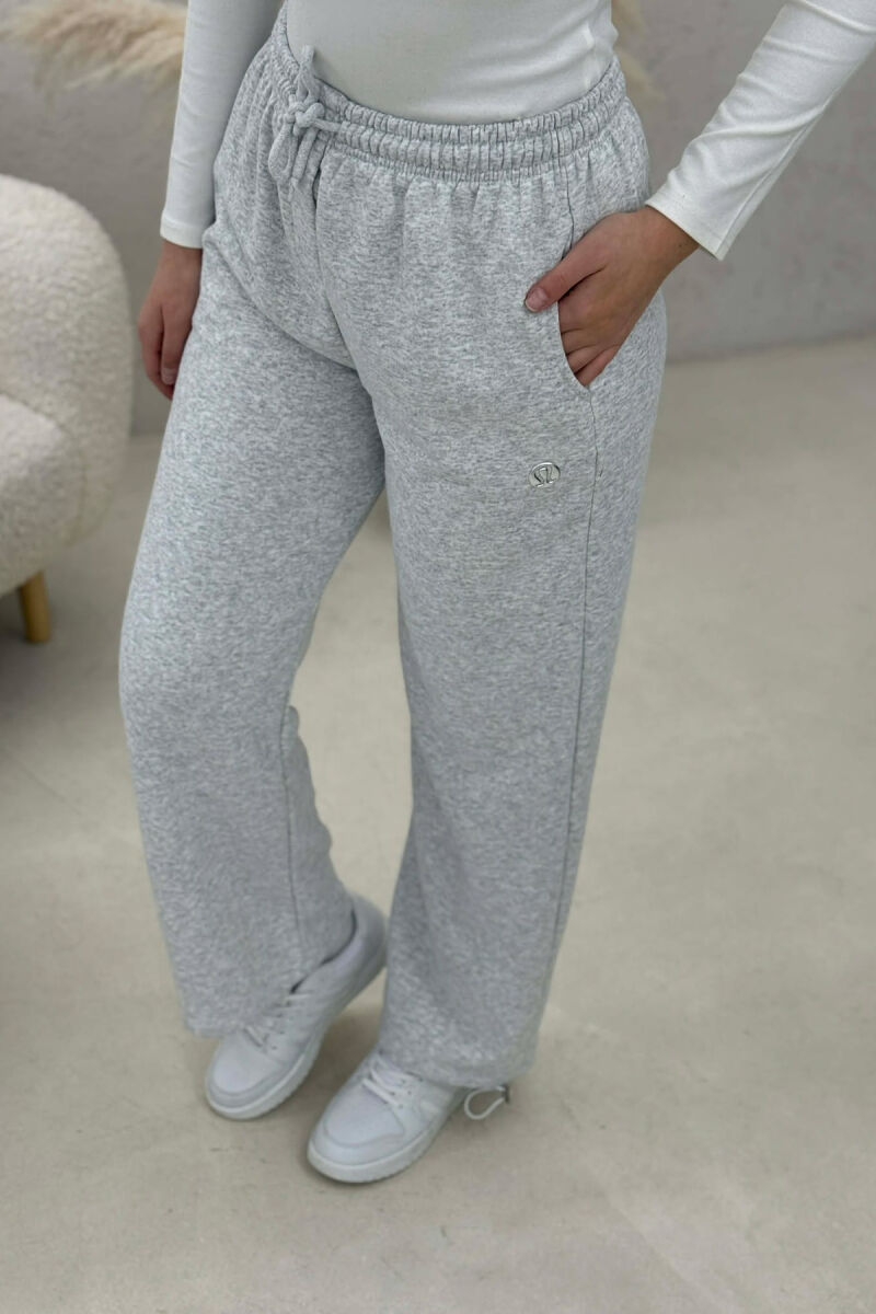 ONE COLOR SIMPLE WOMAN SWEATPANTS LIGHT GREY/GZ - 2