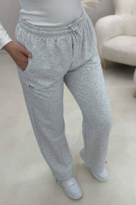 ONE COLOR SIMPLE WOMAN SWEATPANTS LIGHT GREY/GZ - 6