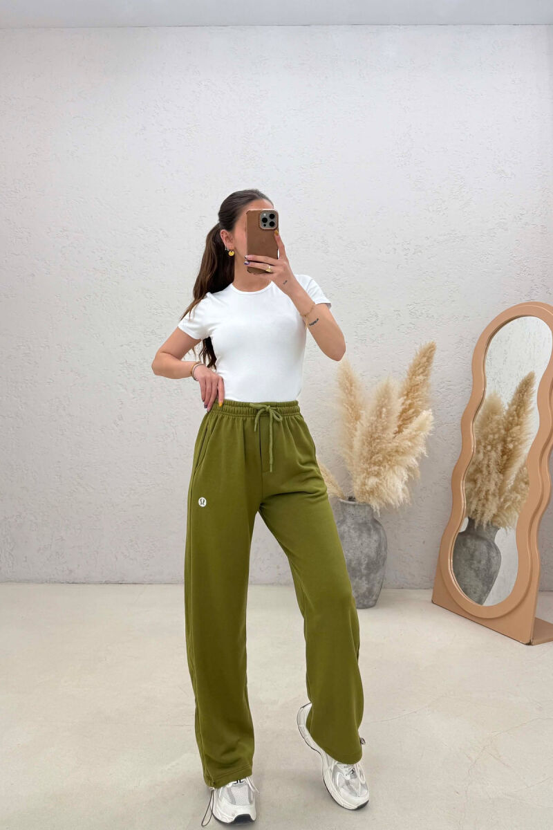 ONE COLOR SIMPLE WOMAN SWEATPANTS OLIVE/ULLI - 1