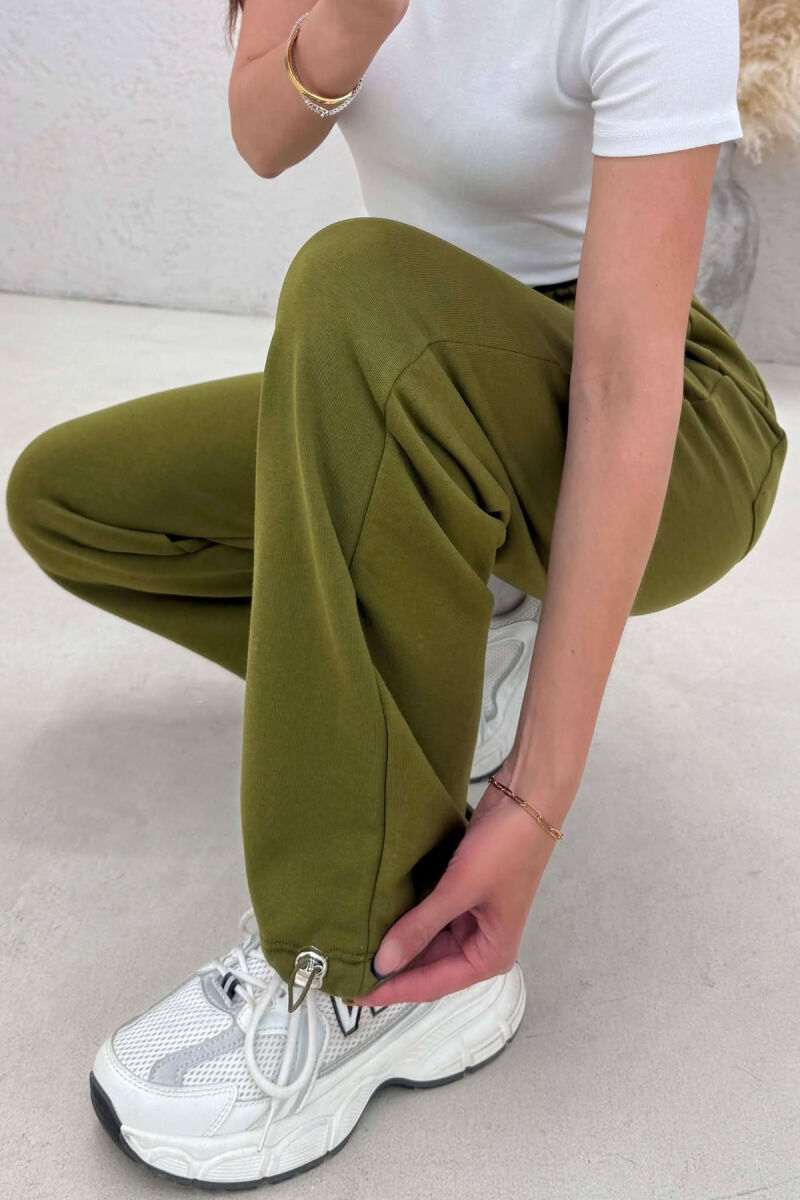 ONE COLOR SIMPLE WOMAN SWEATPANTS OLIVE/ULLI - 2