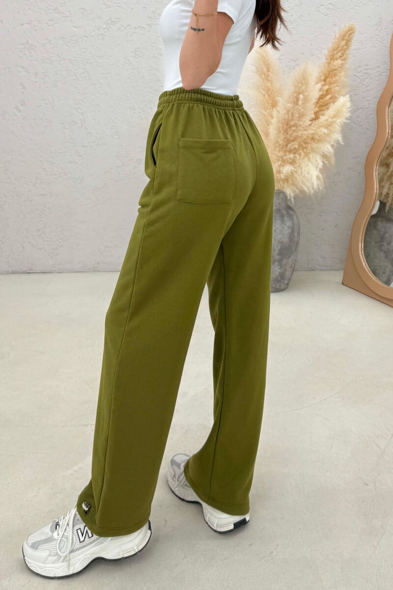 ONE COLOR SIMPLE WOMAN SWEATPANTS OLIVE/ULLI - 3