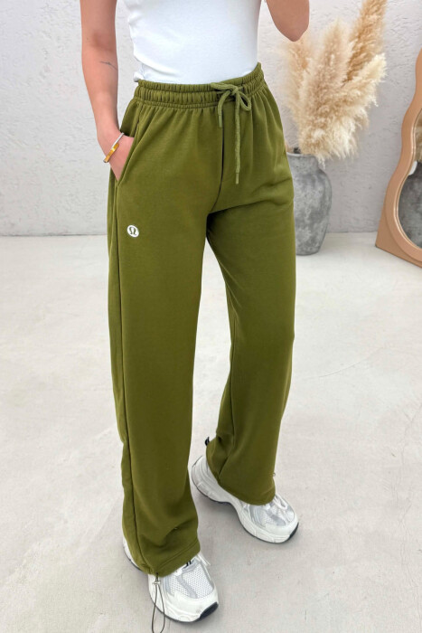 ONE COLOR SIMPLE WOMAN SWEATPANTS OLIVE/ULLI - 4