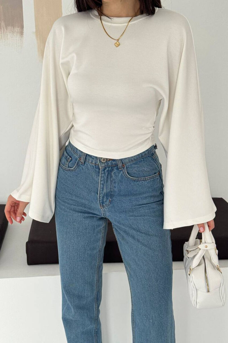 ONE COLOR SIMPLE WOMAN SWEATSHIRT WHITE-E BARDHE - 2