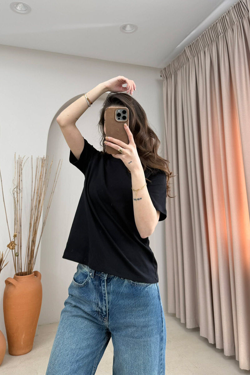 ONE COLOR SIMPLE WOMAN T-SHIRT BLACK/ E ZEZE - 2