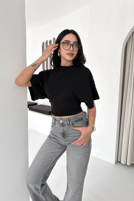 ONE COLOR SIMPLE WOMAN T-SHIRT BLACK/ E ZEZE - 2