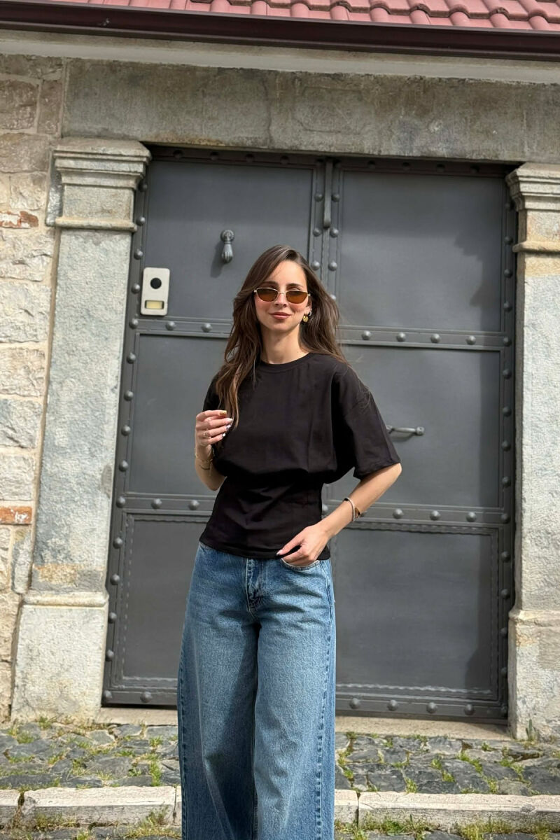 ONE COLOR SIMPLE WOMAN T-SHIRT BLACK/ E ZEZE - 4