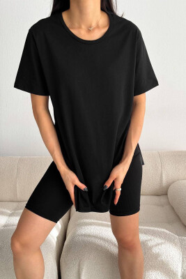 ONE COLOR SIMPLE WOMAN T-SHIRT BLACK/ E ZEZE 