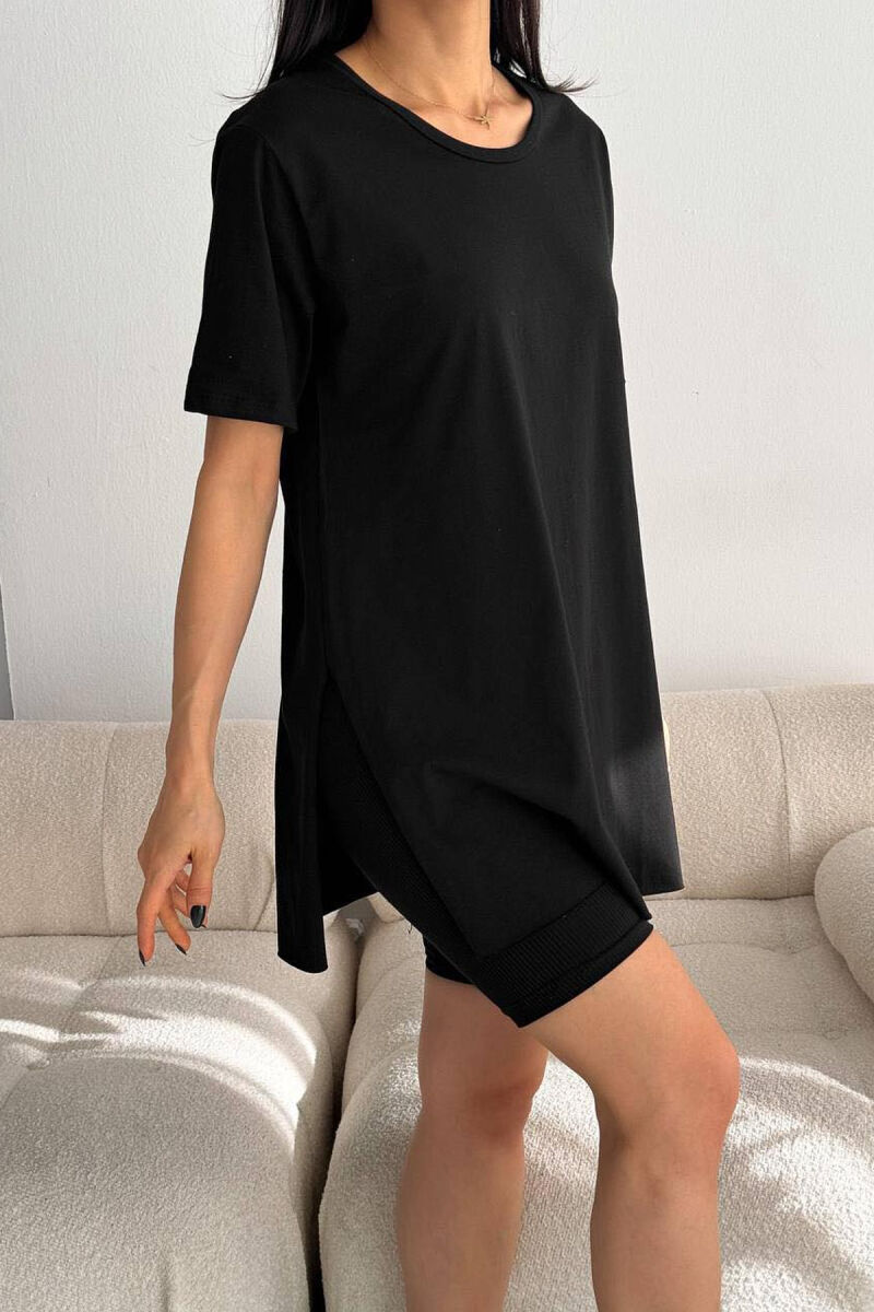 ONE COLOR SIMPLE WOMAN T-SHIRT BLACK/ E ZEZE - 2