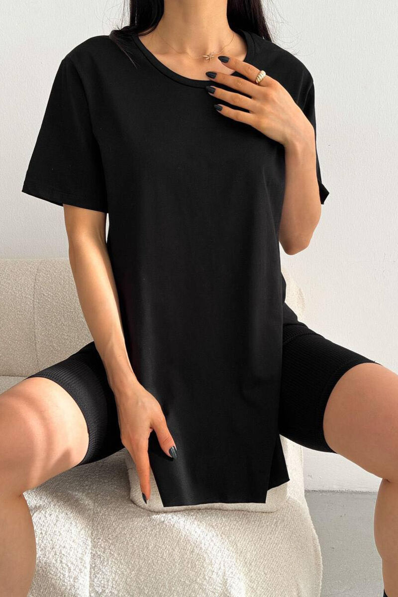 ONE COLOR SIMPLE WOMAN T-SHIRT BLACK/ E ZEZE - 3