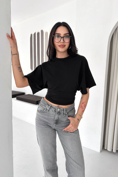 ONE COLOR SIMPLE WOMAN T-SHIRT BLACK/ E ZEZE 