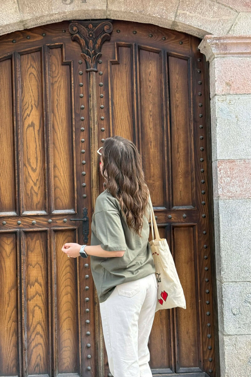 ONE COLOR SIMPLE WOMAN T-SHIRT + 6 PAIR SOCKS GREEN/JESHILE - 3