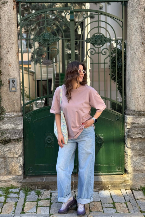 ONE COLOR SIMPLE WOMAN T-SHIRT + 6 PAIR SOCKS LIGHT PURPLE/LEZB 