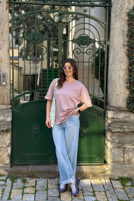 ONE COLOR SIMPLE WOMAN T-SHIRT + 6 PAIR SOCKS LIGHT PURPLE/LEZB - 5