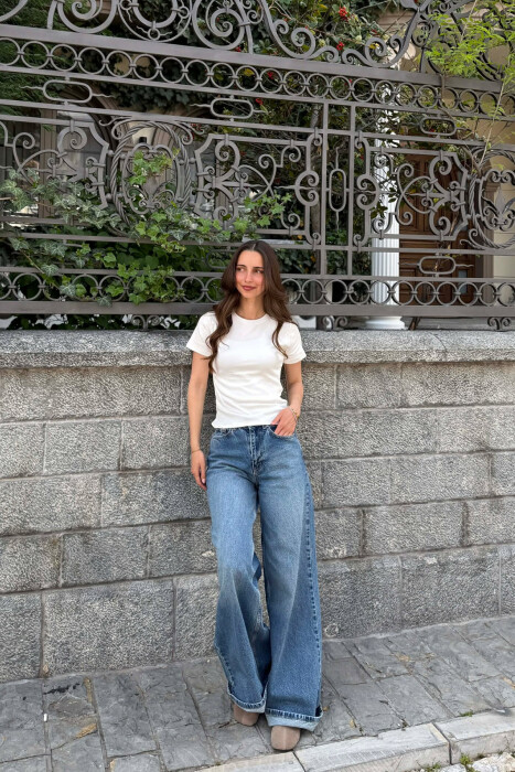 ONE COLOR SIMPLE WOMAN T-SHIRT WHITE-E BARDHE - 2