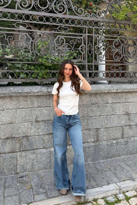 ONE COLOR SIMPLE WOMAN T-SHIRT WHITE-E BARDHE - 5