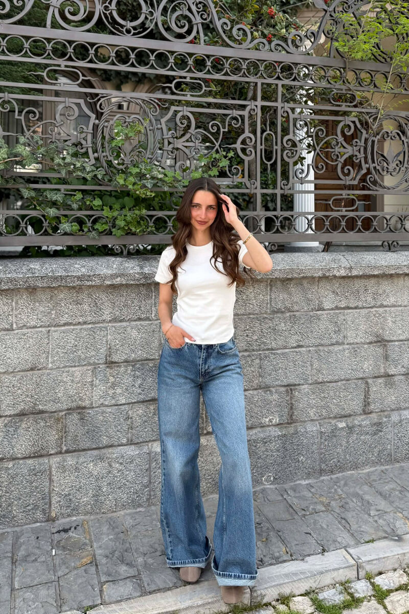 ONE COLOR SIMPLE WOMAN T-SHIRT WHITE-E BARDHE - 5