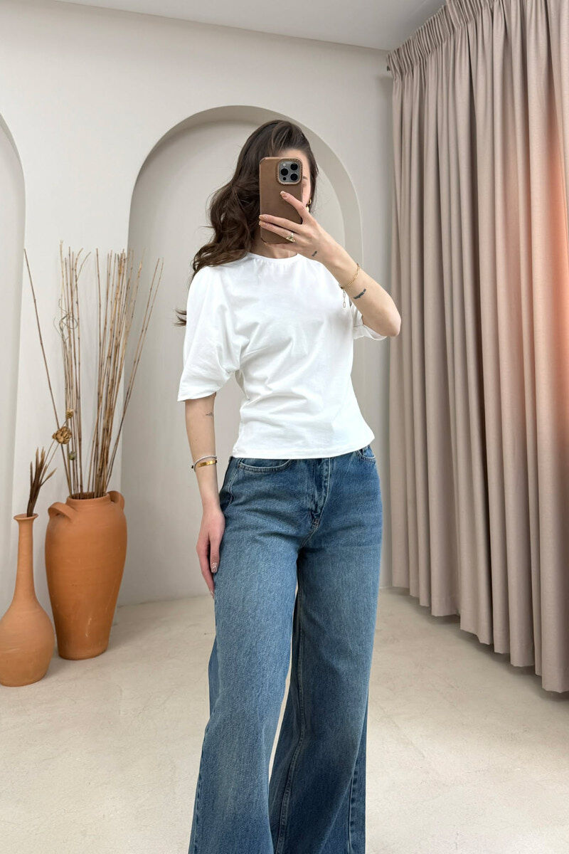 ONE COLOR SIMPLE WOMAN T-SHIRT WHITE-E BARDHE - 2