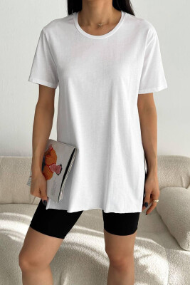 ONE COLOR SIMPLE WOMAN T-SHIRT WHITE-E BARDHE 