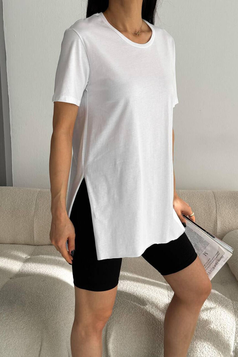 ONE COLOR SIMPLE WOMAN T-SHIRT WHITE-E BARDHE - 4