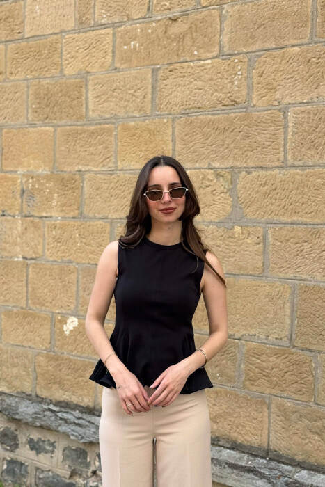 ONE COLOR SIMPLE WOMAN TANK TOP BLACK/ E ZEZE - 1