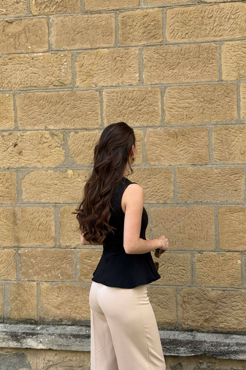 ONE COLOR SIMPLE WOMAN TANK TOP BLACK/ E ZEZE - 5