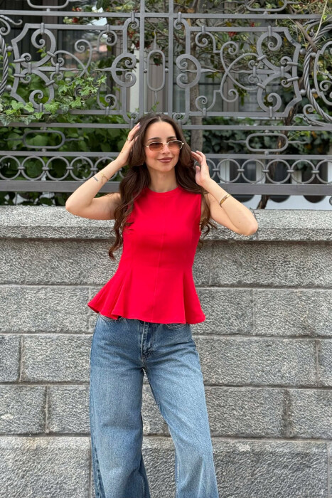 ONE COLOR SIMPLE WOMAN TANK TOP RED/E KUQE - 1