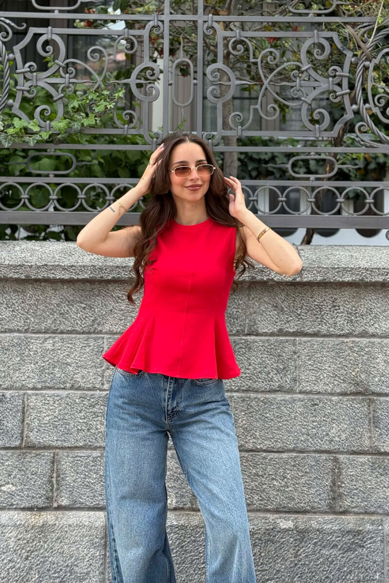 ONE COLOR SIMPLE WOMAN TANK TOP RED/E KUQE - 1