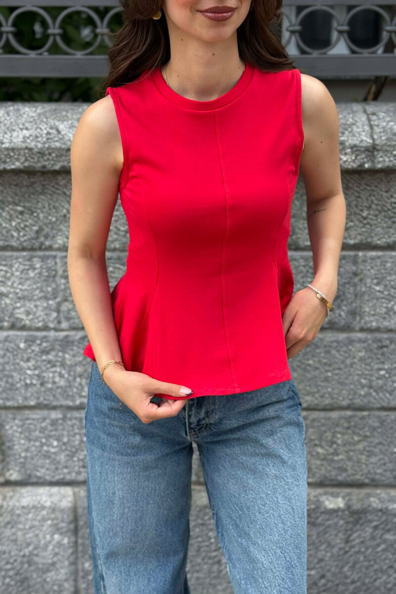 ONE COLOR SIMPLE WOMAN TANK TOP RED/E KUQE - 2