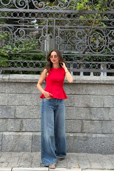 ONE COLOR SIMPLE WOMAN TANK TOP RED/E KUQE - 3