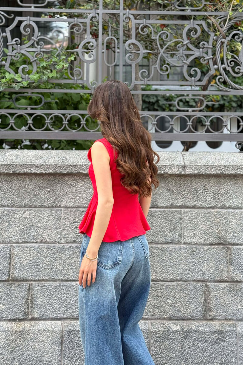 ONE COLOR SIMPLE WOMAN TANK TOP RED/E KUQE - 4