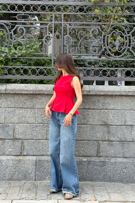 ONE COLOR SIMPLE WOMAN TANK TOP RED/E KUQE - 5