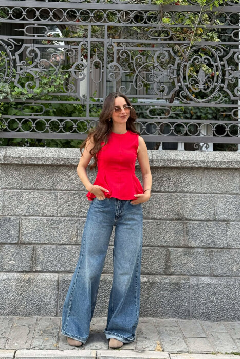 ONE COLOR SIMPLE WOMAN TANK TOP RED/E KUQE - 6