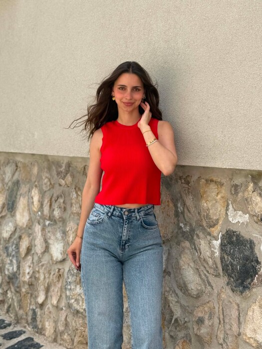 ONE COLOR SIMPLE WOMAN TANK TOP RED/E KUQE - 1