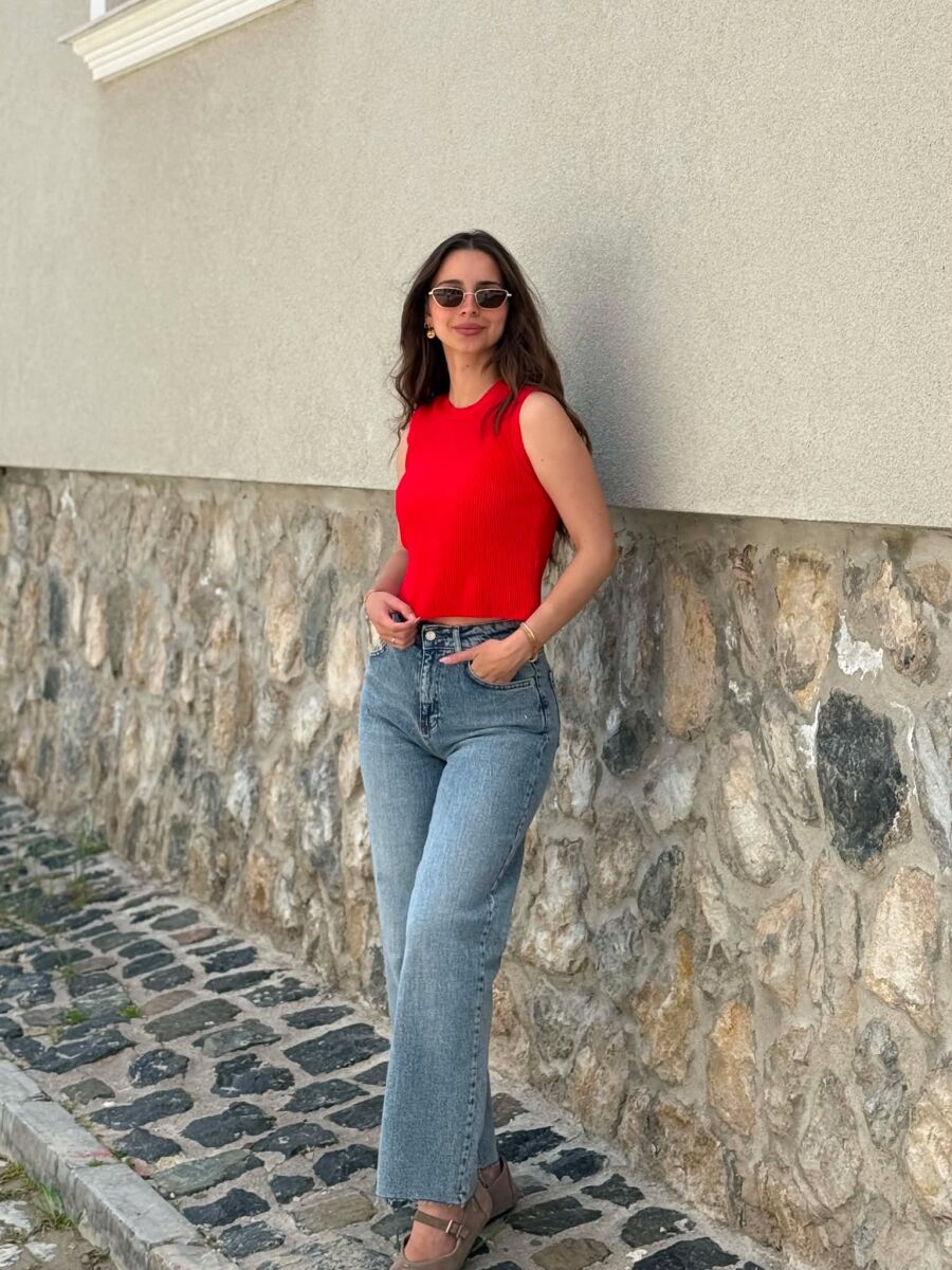 ONE COLOR SIMPLE WOMAN TANK TOP RED/E KUQE - 2