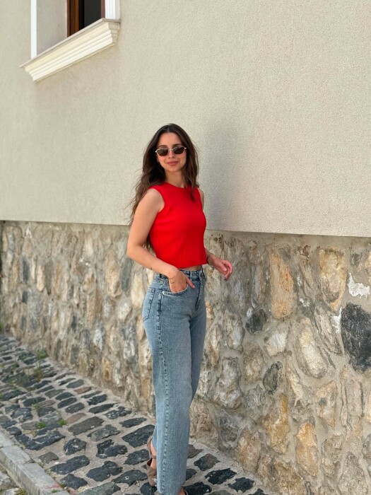 ONE COLOR SIMPLE WOMAN TANK TOP RED/E KUQE - 3