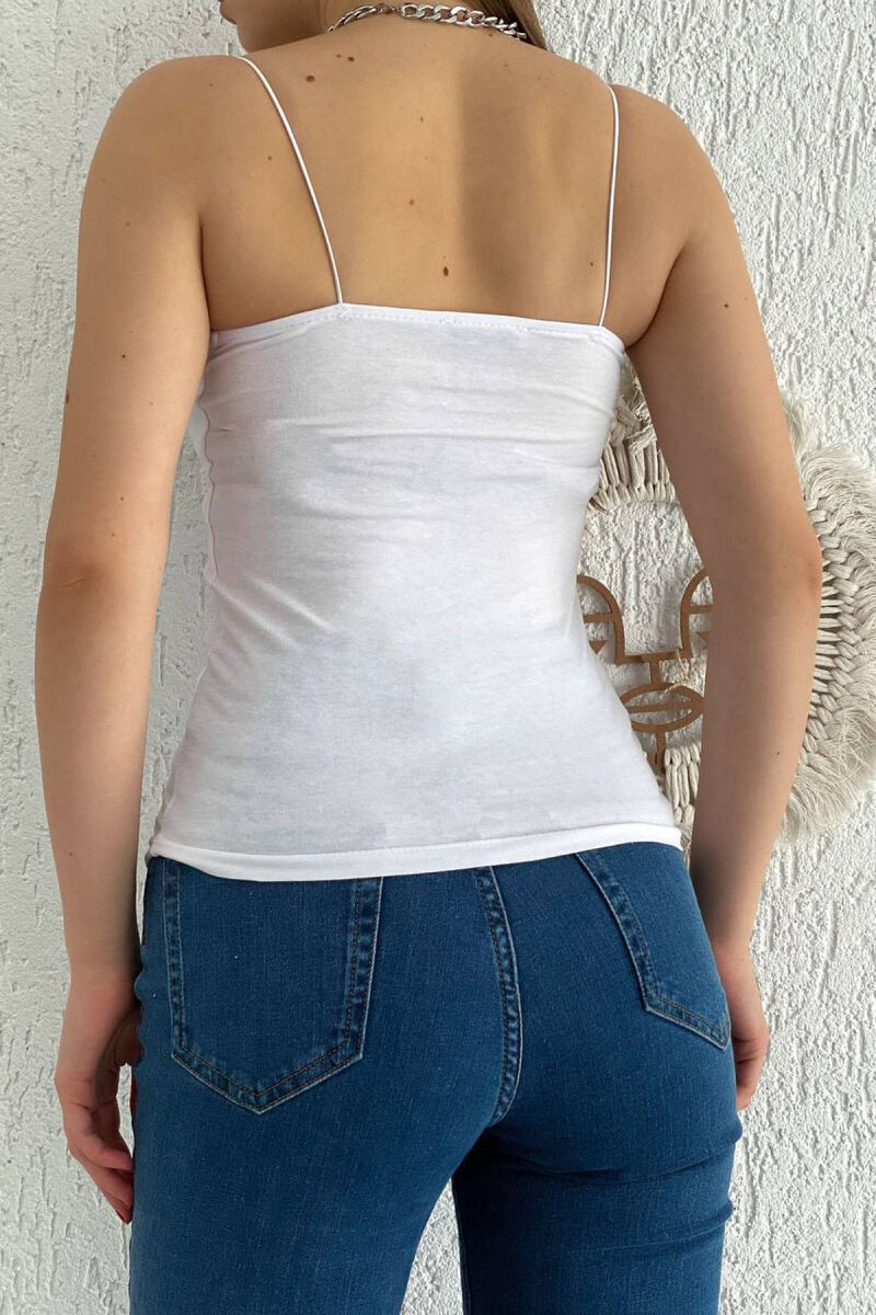 ONE COLOR SIMPLE WOMAN TANK TOP WHITE-E BARDHE - 2