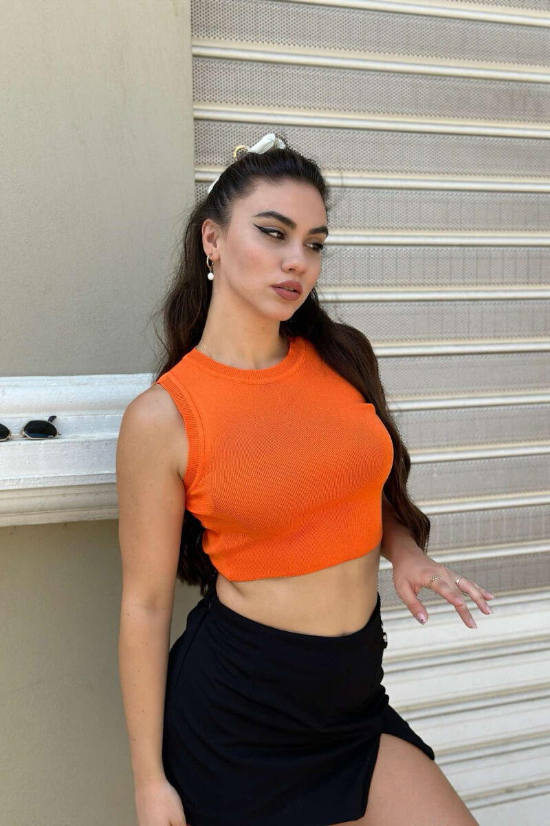 ONE COLOR SIMPLE WOMAN TOP ORANGE/PORTOKALLI - 1