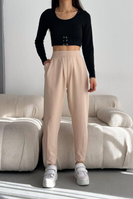 ONE COLOR SIMPLE WOMAN TROUSERS BEIGE/BEZHE 