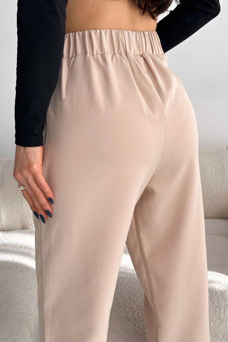 ONE COLOR SIMPLE WOMAN TROUSERS BEIGE/BEZHE - 2