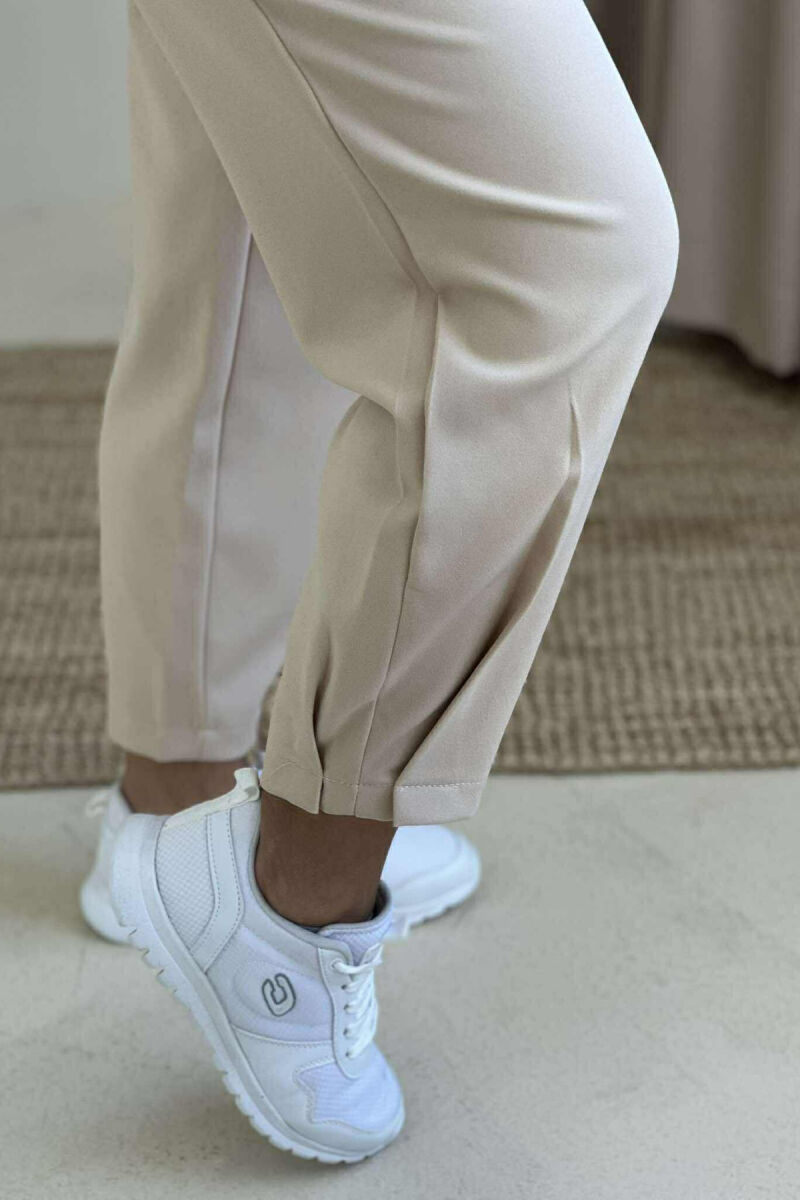 ONE COLOR SIMPLE WOMAN TROUSERS BEIGE/BEZHE - 5