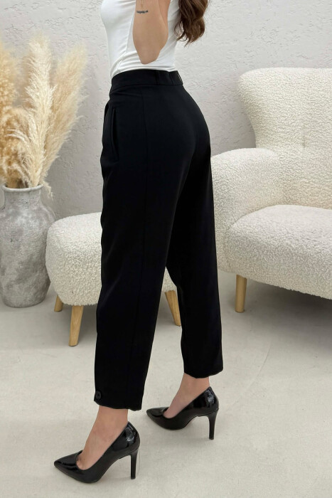 ONE COLOR SIMPLE WOMAN TROUSERS BLACK/ E ZEZE - 3