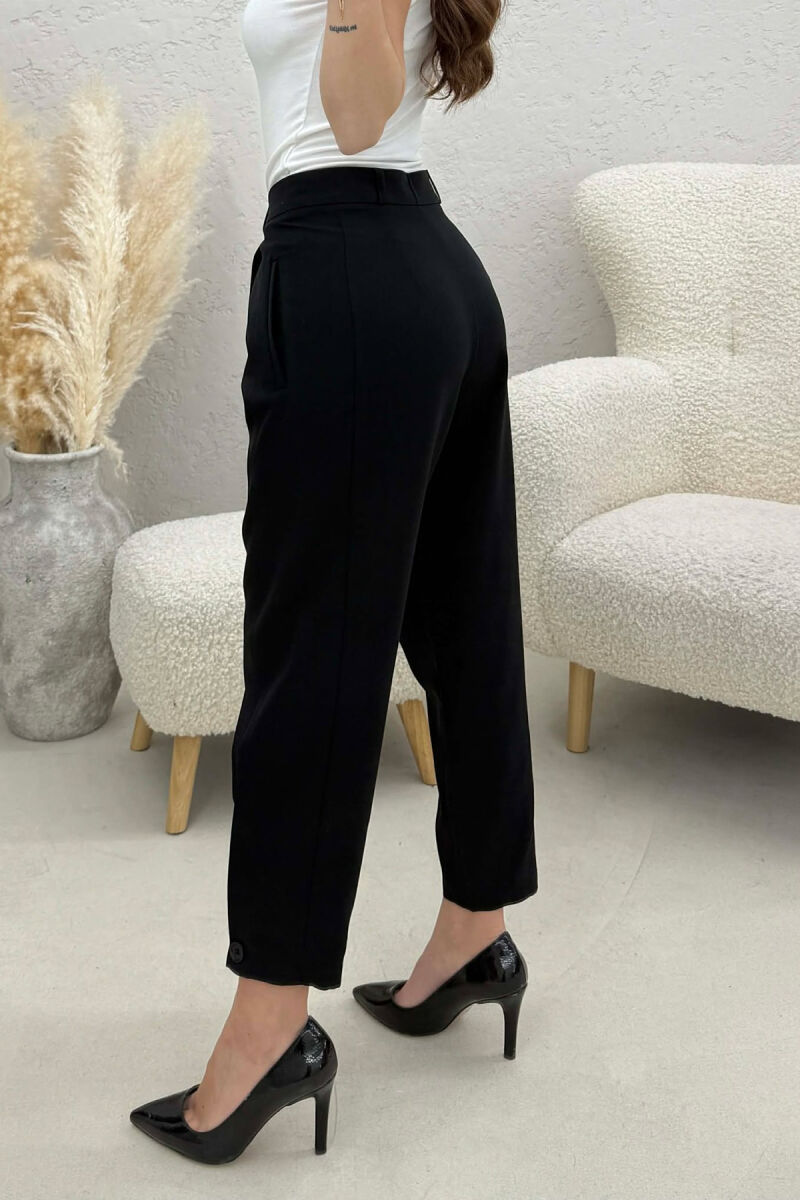 ONE COLOR SIMPLE WOMAN TROUSERS BLACK/ E ZEZE - 3