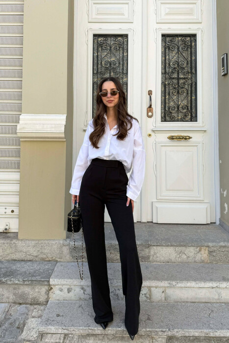 ONE COLOR SIMPLE WOMAN TROUSERS BLACK/ E ZEZE - 2