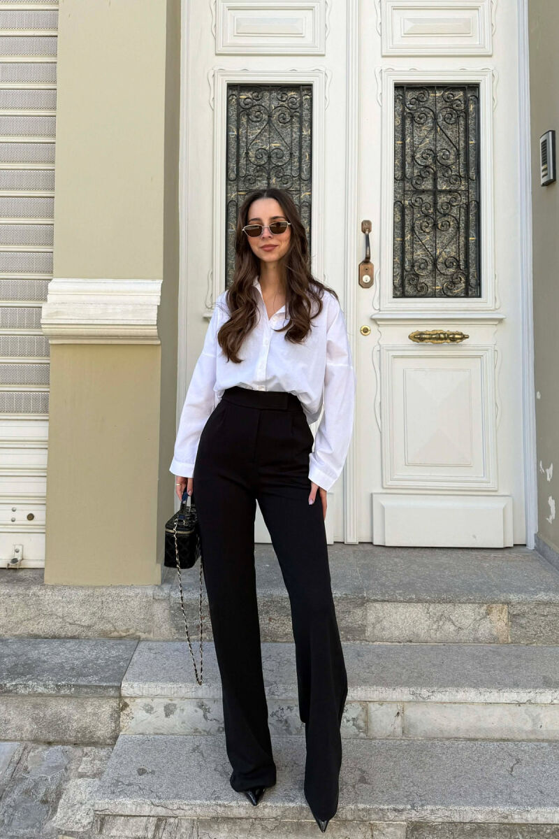 ONE COLOR SIMPLE WOMAN TROUSERS BLACK/ E ZEZE - 2