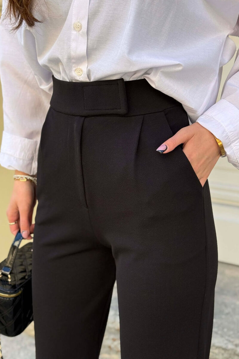 ONE COLOR SIMPLE WOMAN TROUSERS BLACK/ E ZEZE - 3