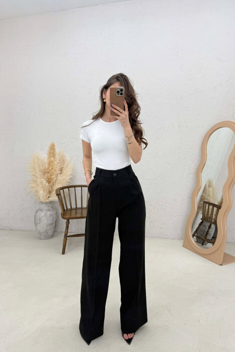 PANTALLONA TE THJESHTA NJE NGJYRESHE PER FEMRA NE NGJYRE TE ZEZE - KLAUDIO FASHION