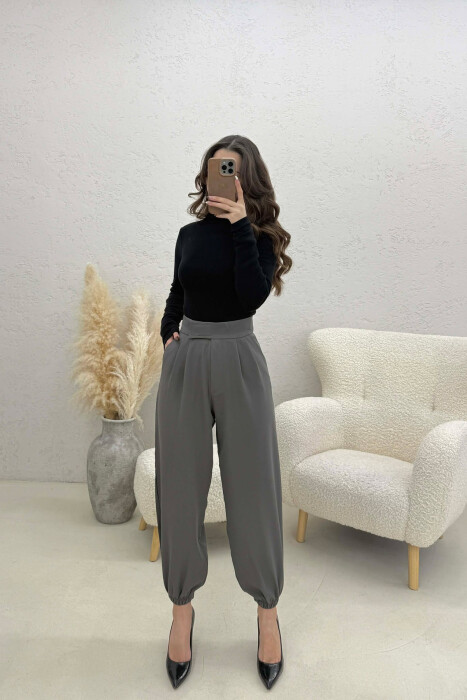 ONE COLOR SIMPLE WOMAN TROUSERS GREY ASH/GRI HIRI 