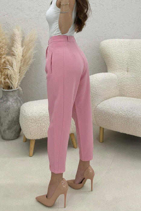 ONE COLOR SIMPLE WOMAN TROUSERS PINK/ROZE - 2