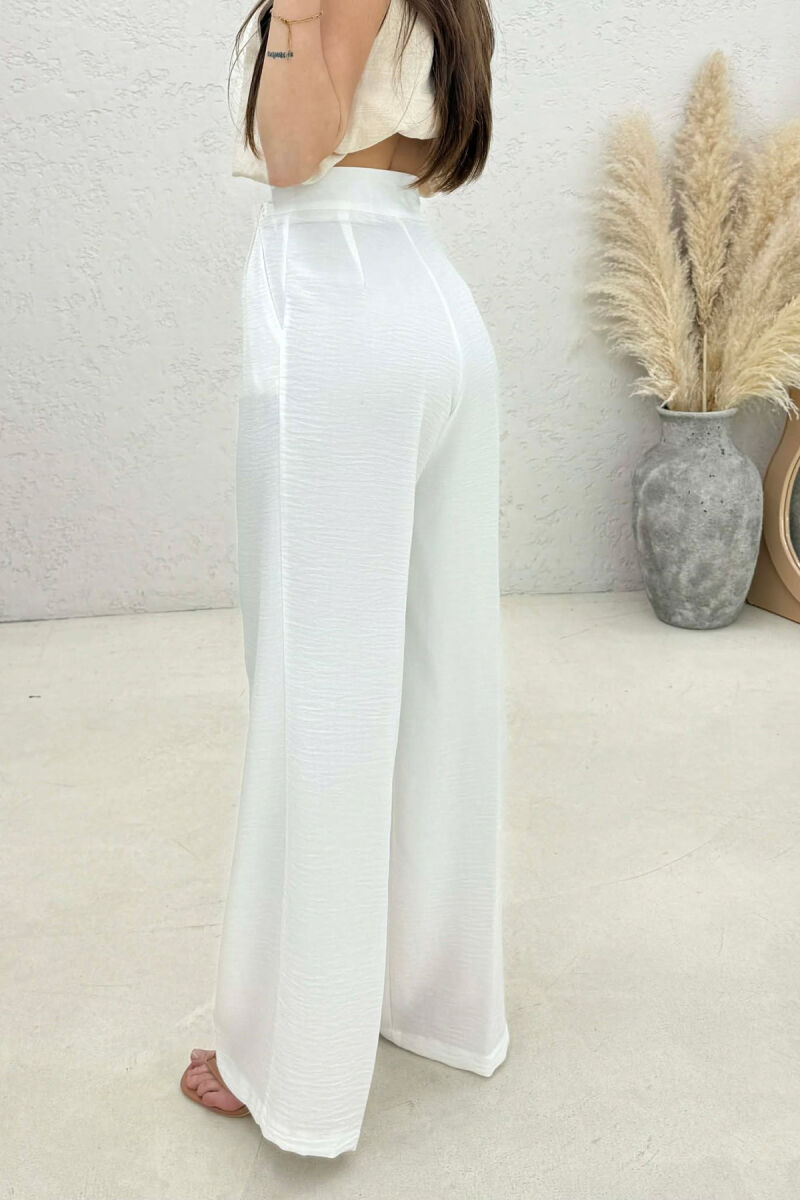 ONE COLOR SIMPLE WOMAN TROUSERS WHITE-E BARDHE - 3